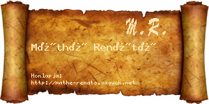 Máthé Renátó névjegykártya